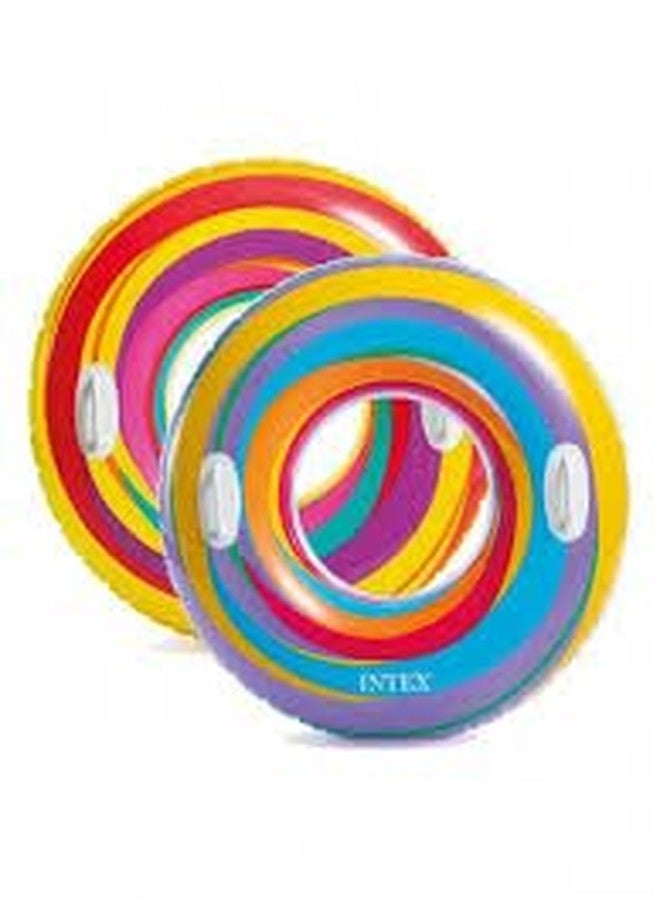 KidsZeeNie® Swirly Whirly 36IN Inflatable Swimming Rings for Summer Fun |Swim Tube for Kids 9+| Round Pool Float for Beach Party, Lake for Adult| Water Safety Floater with 2 Handles - Image 5